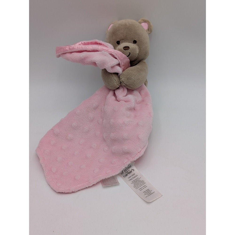 Carters Brown Bear Lovey Pink Security Blanket 2013 Rattle Stuffed Animal Toy